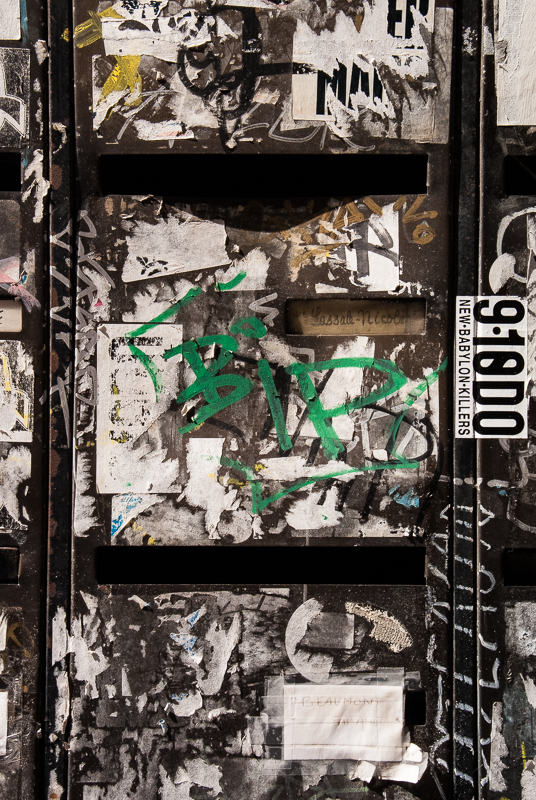 Boîtes aux lettres, quartier des Halles, Paris, France, 2013